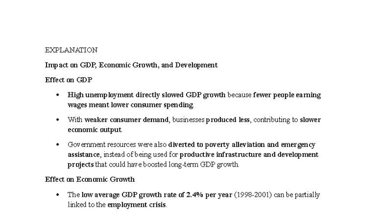 Econ 101: Impact of Unemployment on GDP & Economic Growth - Studocu
