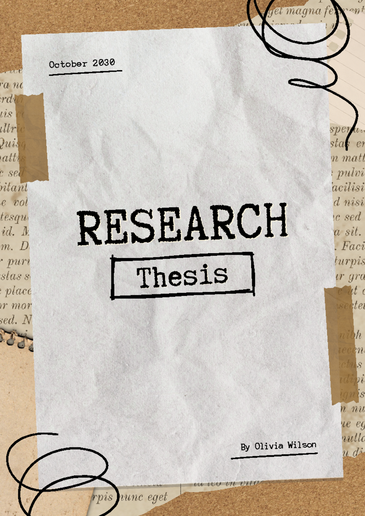 Brown and Beige Scrapbook Research Thesis Cover A4 Document - Business ...