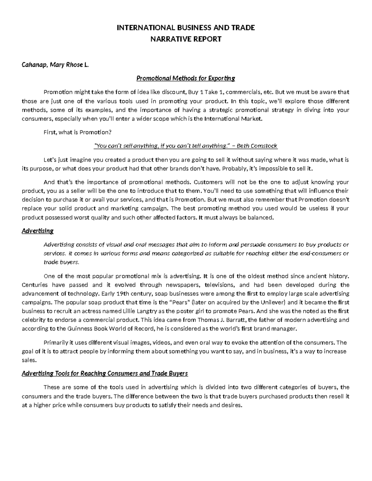 Promotional Strategies for Export: An Overview of Methods and Tools ...