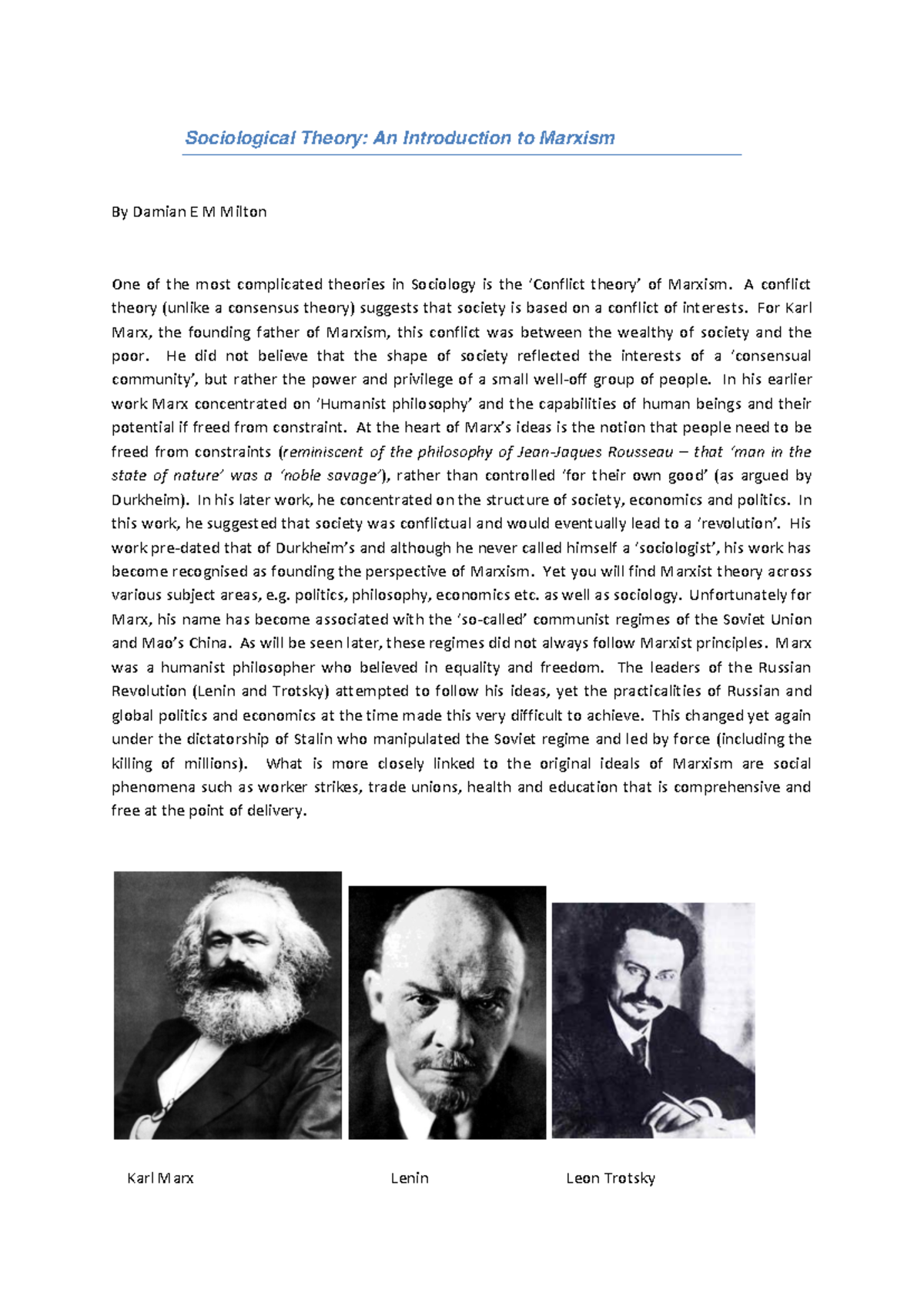 Marxism 2007 - LECTURES: Understanding Conflict Theory and Social Class ...