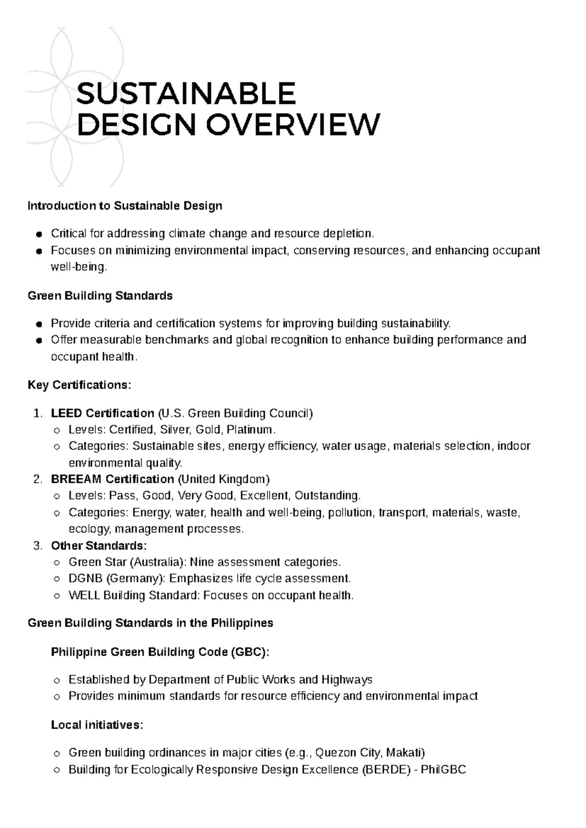 SUST 101: Sustainable Design Overview and Key Certification Standards ...