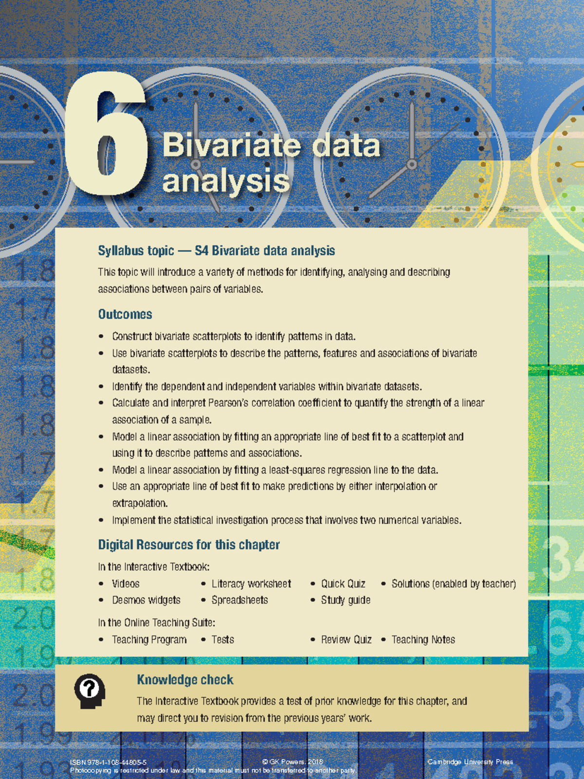 CMS6 Stand 212 ch06 Bivariate data analysis - Bivariate data 6 analysis ...