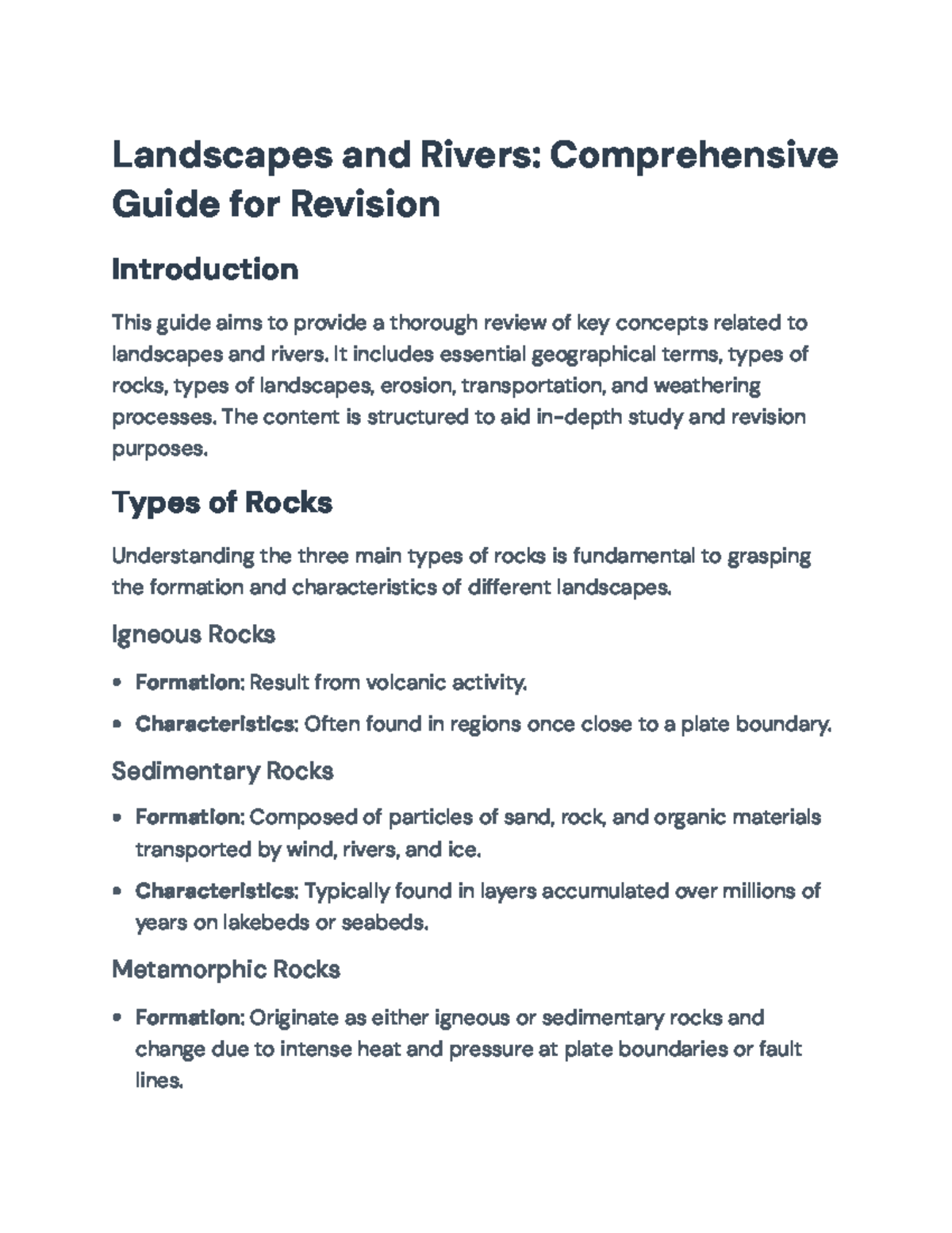 Landscapes and Rivers: Comprehensive Revision Guide for Geography ...