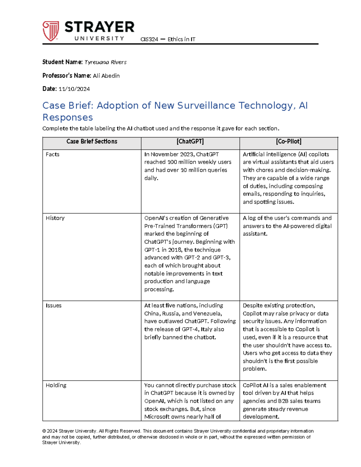 CIS324 WK 6 Case Brief on AI Surveillance Technology Adoption - Studocu