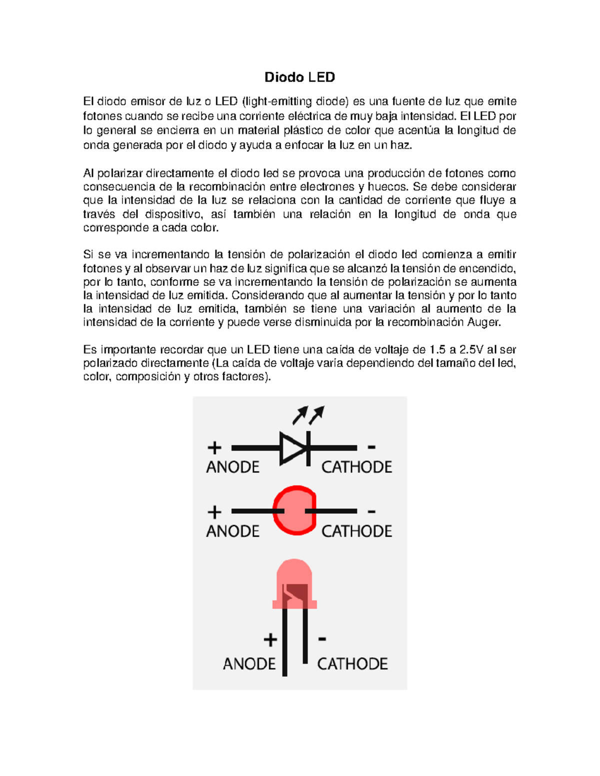 Diodo LED: Funcionamiento y Características Esenciales - Studocu