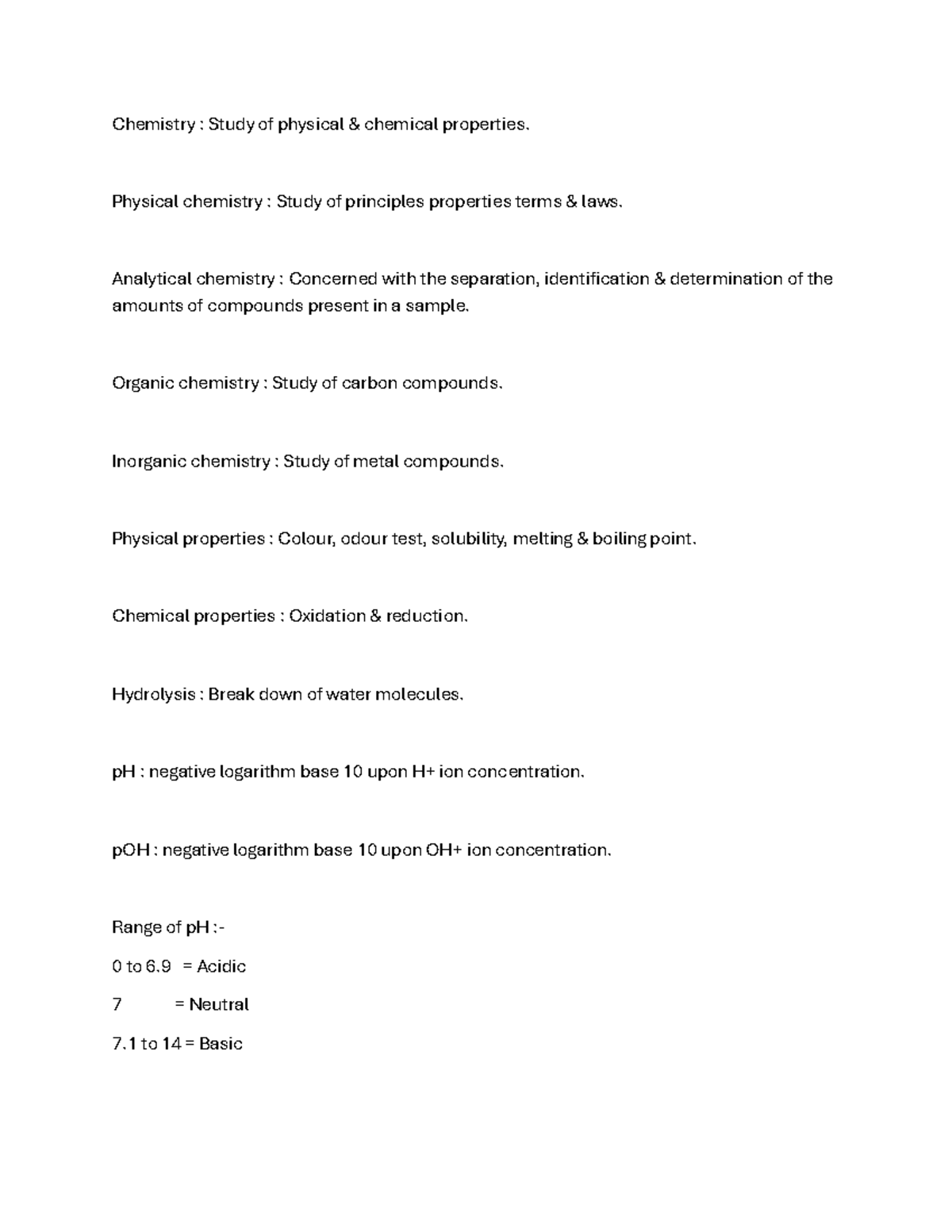 Basics of Chemistry: Key Concepts and Principles - CHEM101 - Studocu