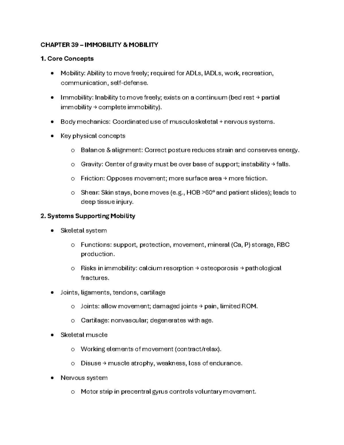 CJ Midterm Exam Review: Mobility, Vital Signs, and Nutrition Concepts ...