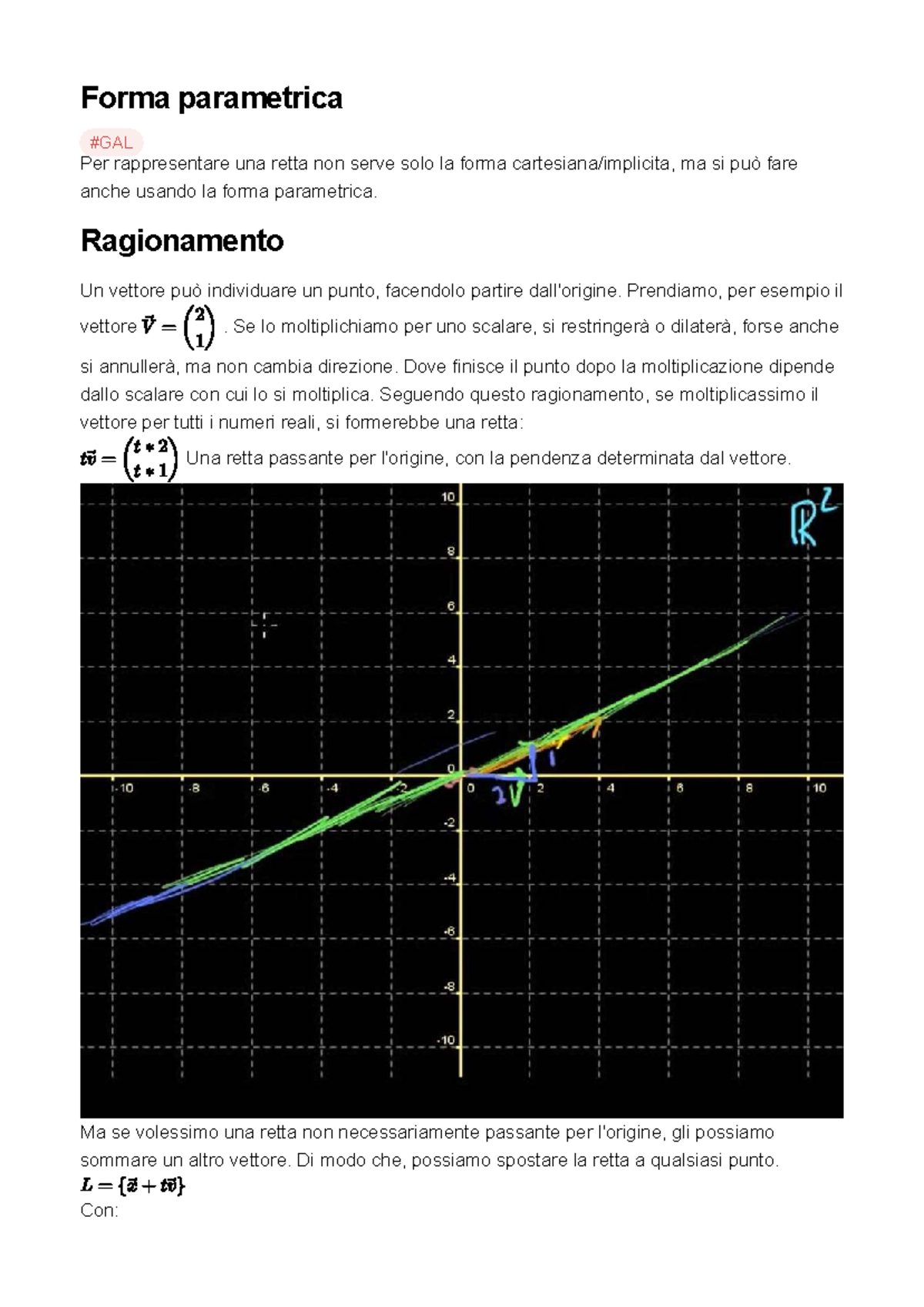 Forma Parametrica di una Retta: Concetti e Applicazioni - Studocu
