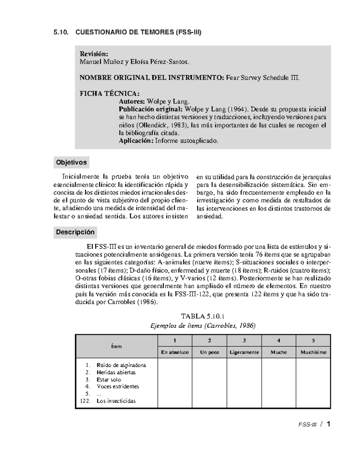 CUESTIONARIO DE TEMORES - 5. CUESTIONARIO DE TEMORES Manuel y NOMBRE ...