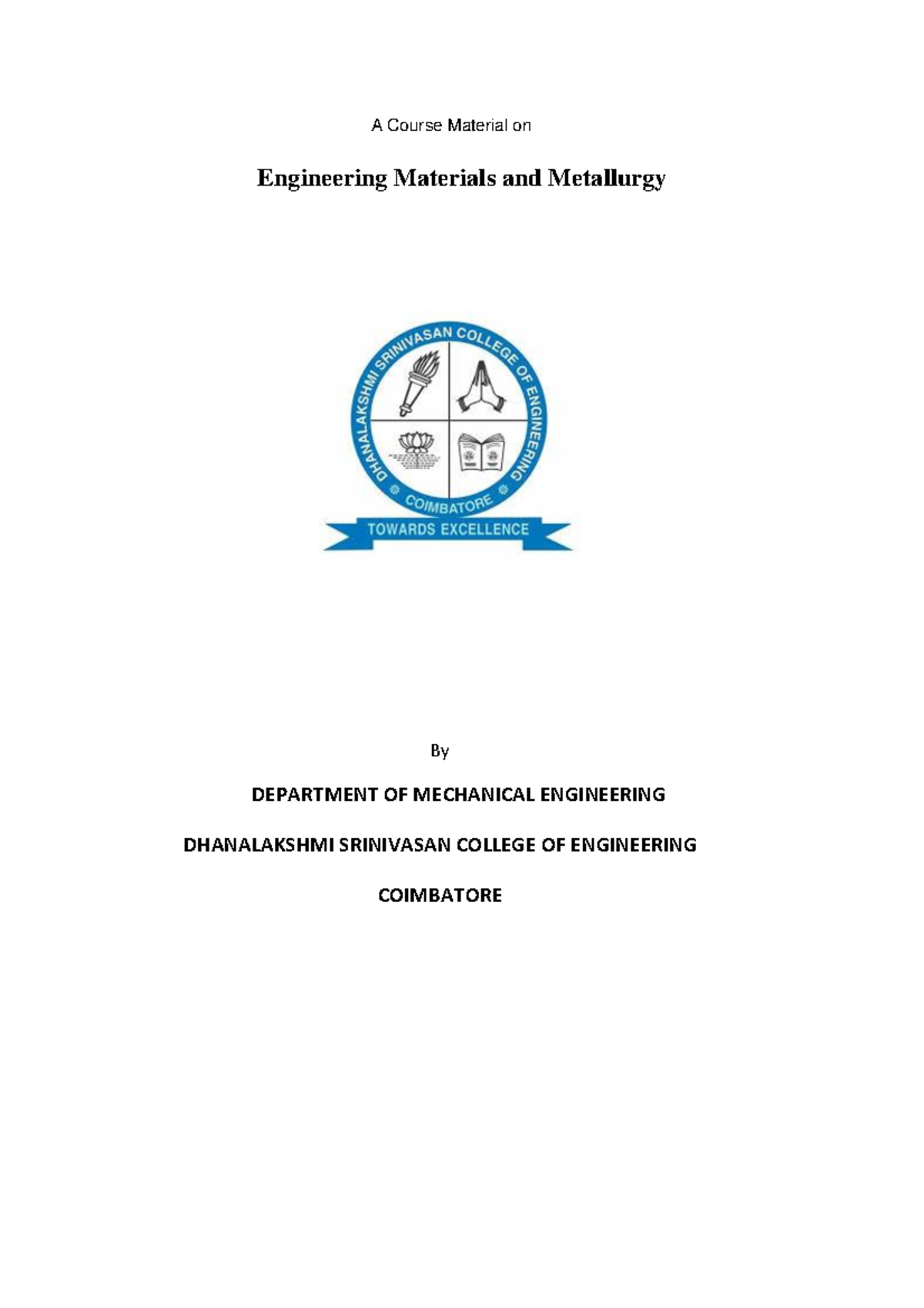 ME6403 Engineering Materials and Metallurgy Course Material - Studocu