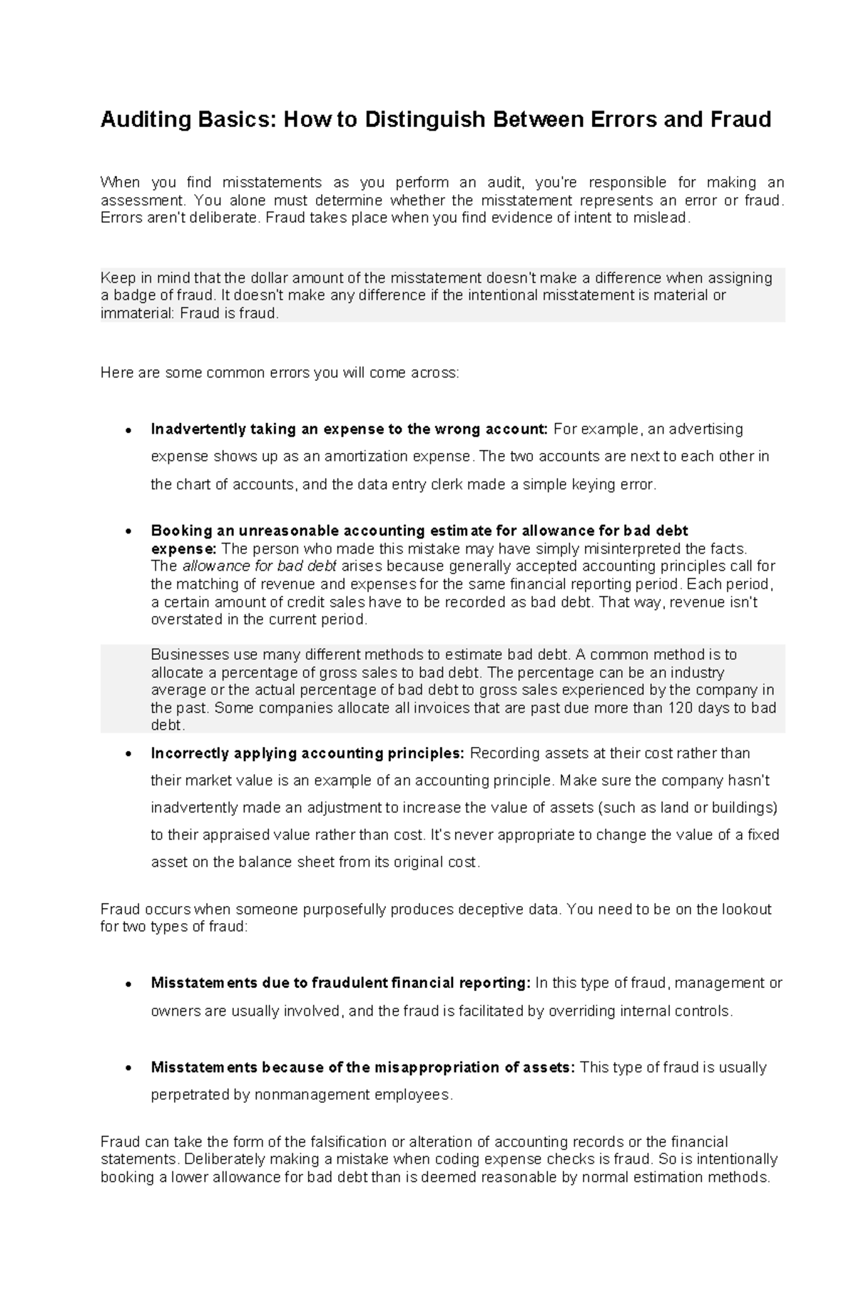 Fraud and Error - aaaa - Auditing Basics: How to Distinguish Between ...