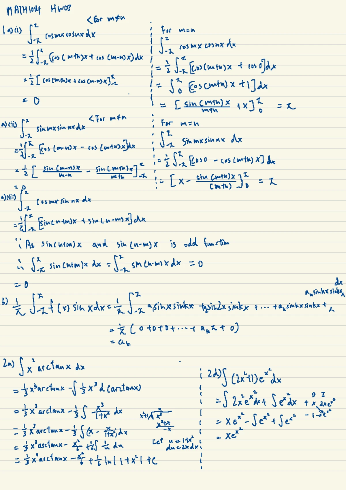 Math1014 Calculus II Spring 2023 Final Exam Solutions & Answers - Studocu