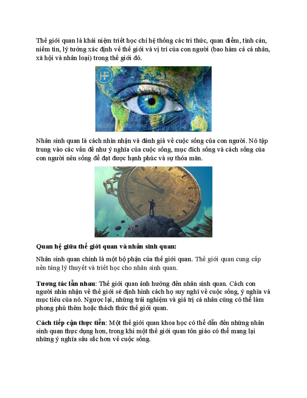 Mối quan hệ giữa Thế giới quan và Nhân sinh quan trong triết học - Studocu