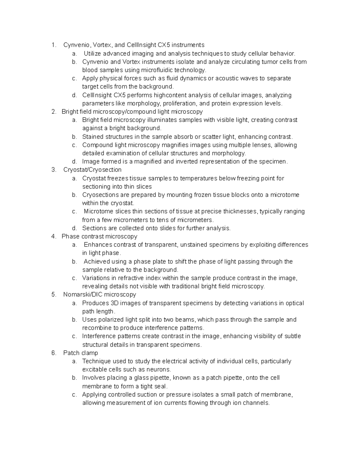 Techniques for Cellular Analysis: Study Guide for BIOL 301 - Studocu