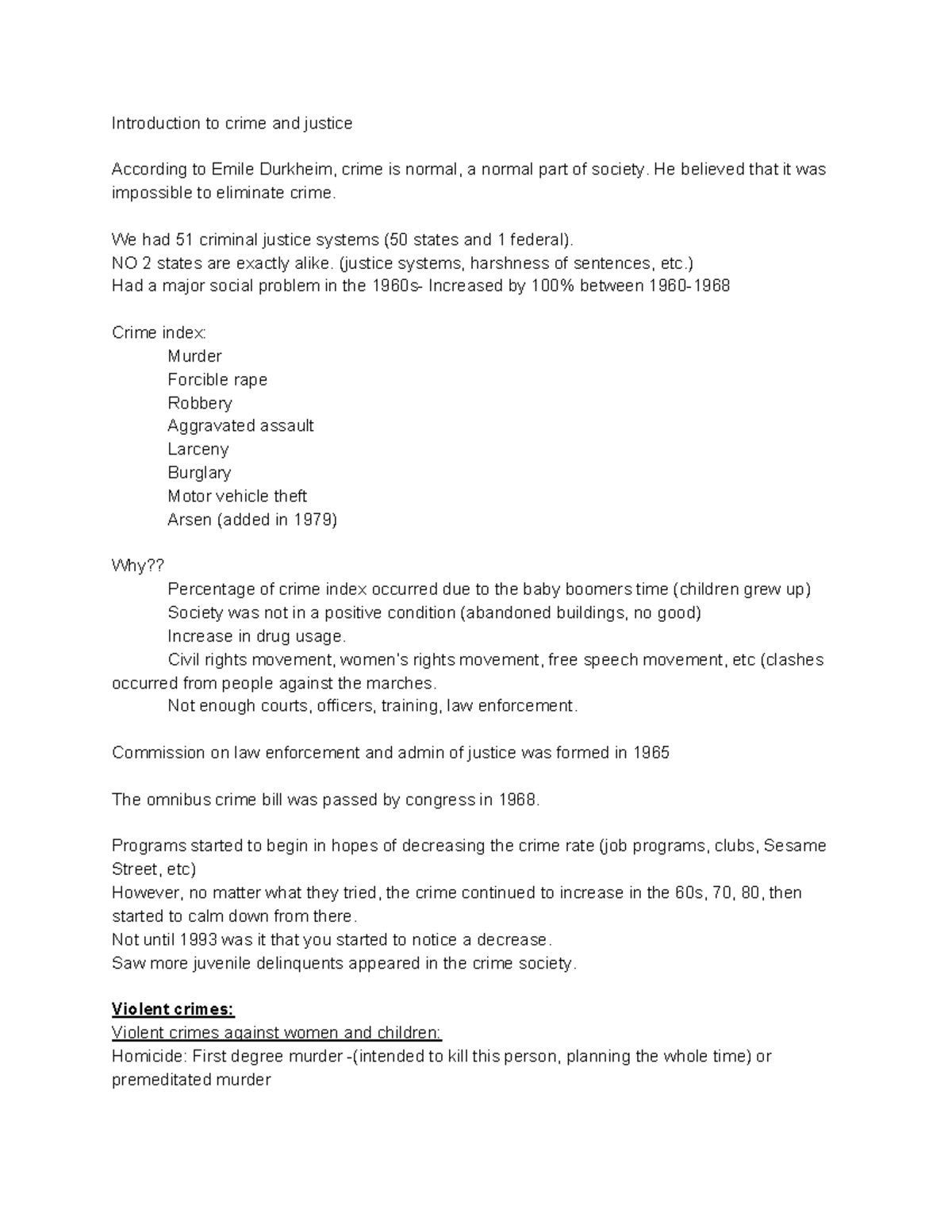 Intro to Criminal Justice Notes (CJS 101) - Key Concepts & Overview ...