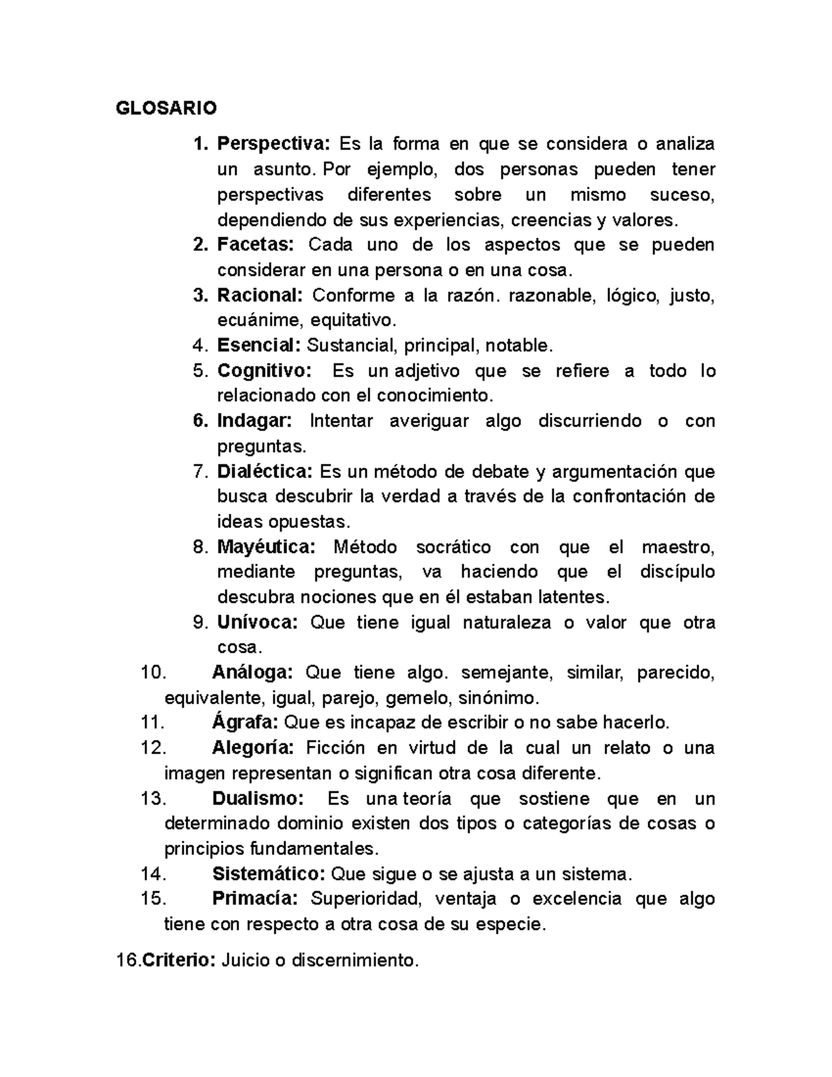Glosario de Conceptos en Humanidades: Definiciones Clave - Studocu