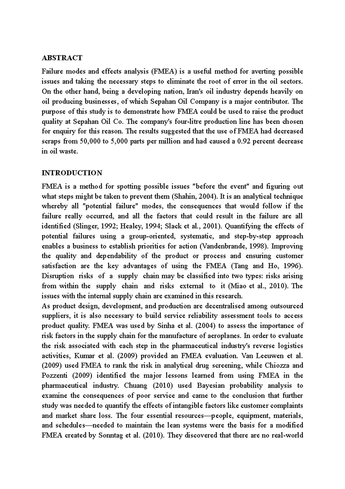 Intro-FMEA - Introduction of failure modes and effects analysis in ...