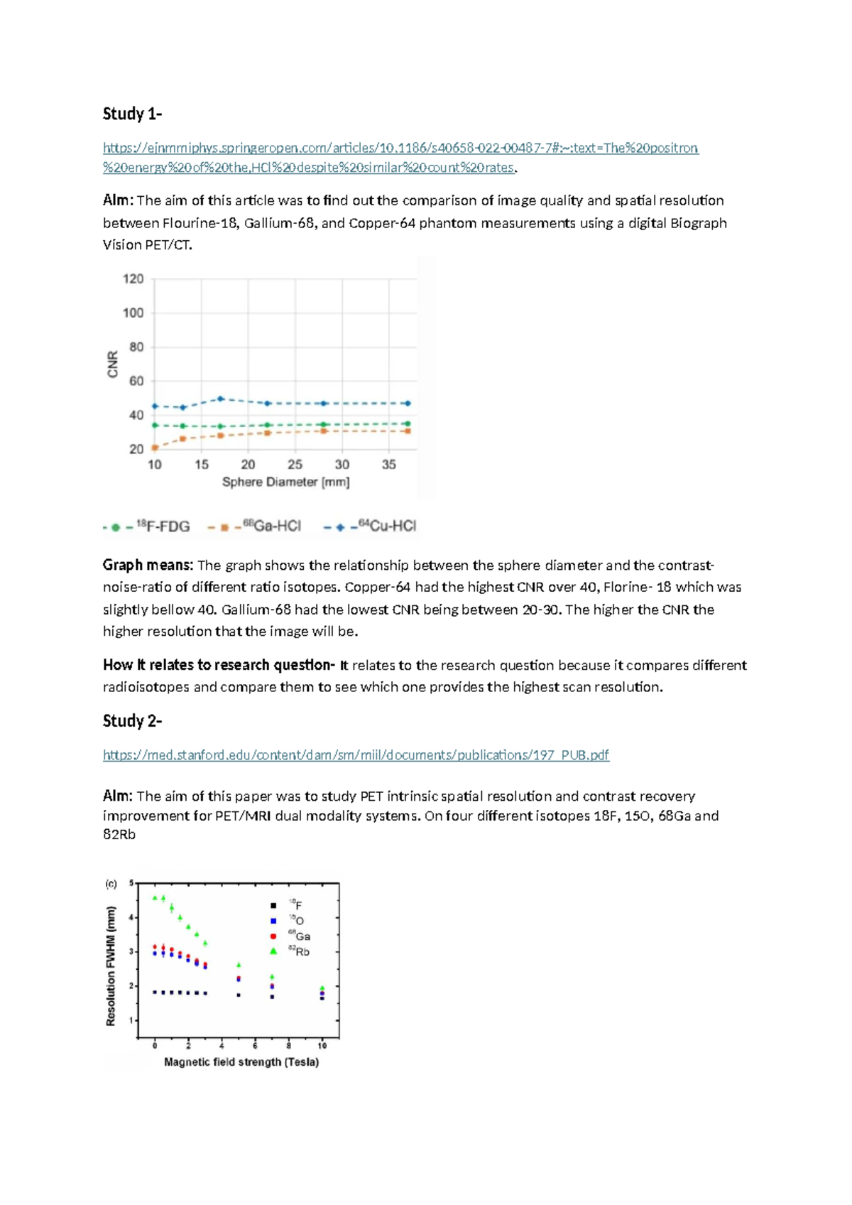 PET Imaging Quality Comparison: Isotope & Rod Diameter Effects (Study 1 ...