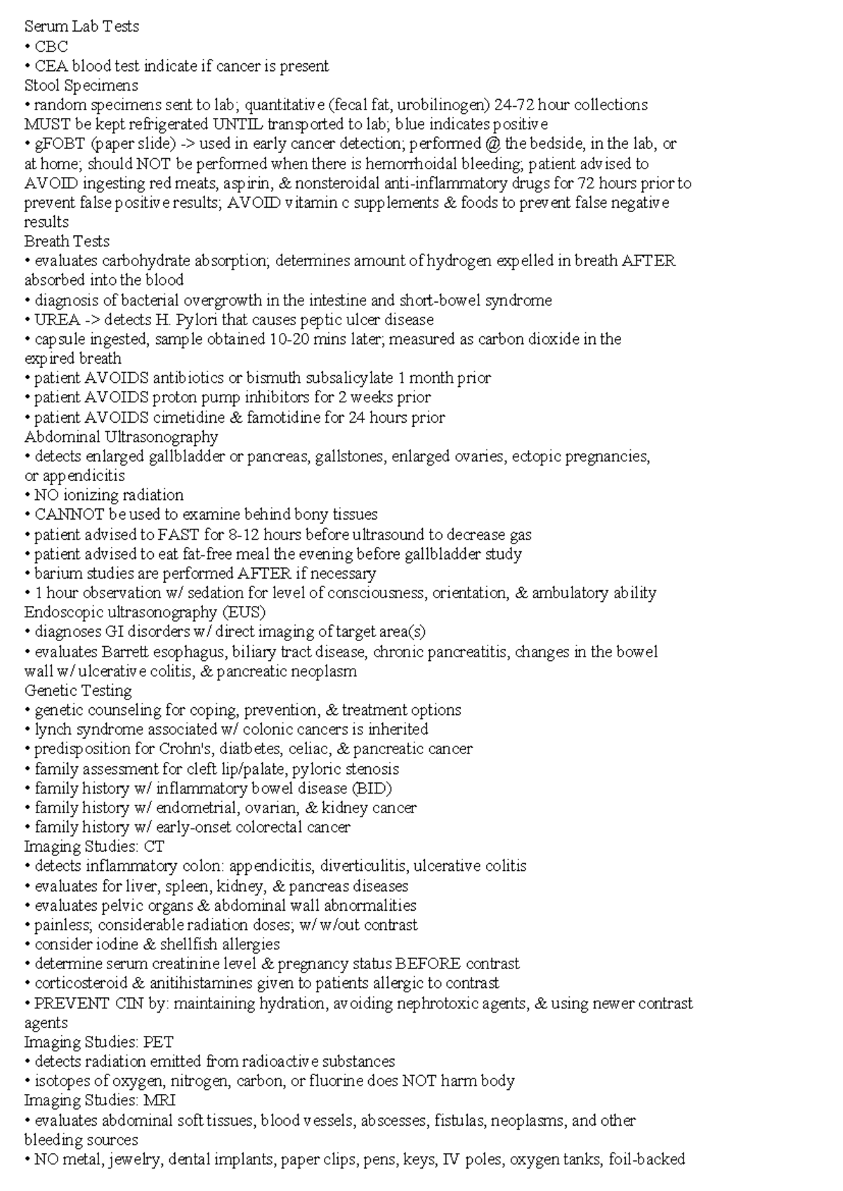 Chapter 38: Assessment of Digestive & GI Function - Lab Tests ...