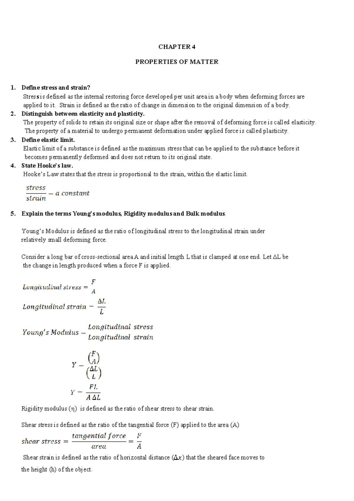 Chapter - 4 - Chemistry S1 , module 4 - CHAPTER 4 PROPERTIES OF MATTER ...