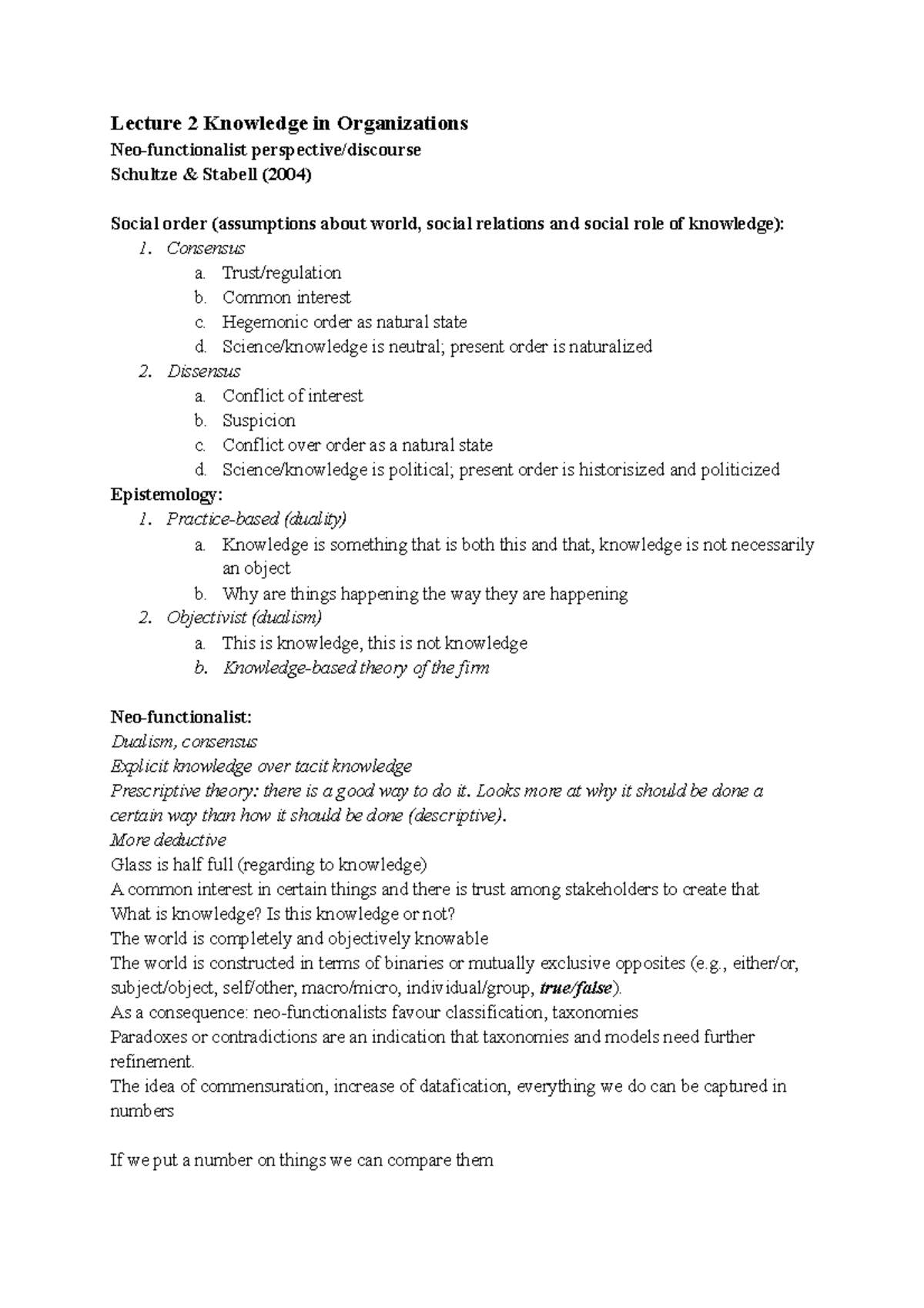 Lecture 2: Knowledge Management in Organizations and Perspectives ...