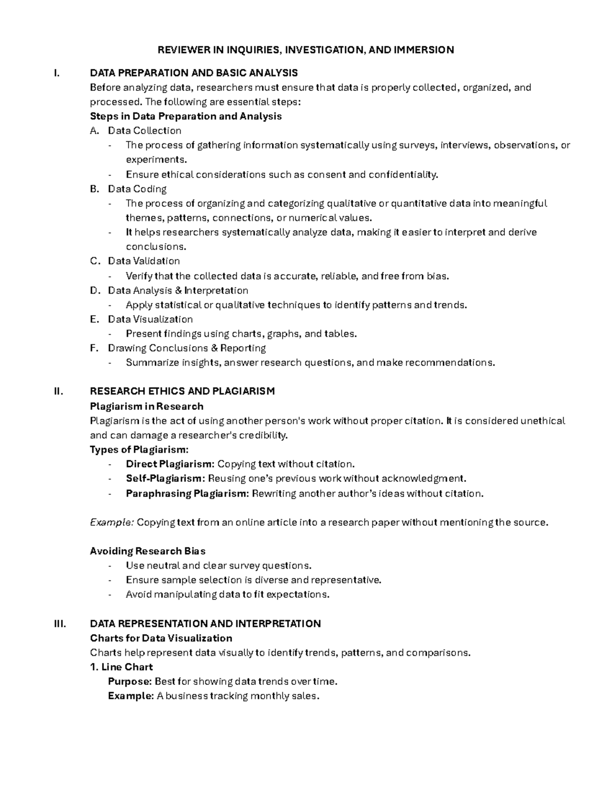 REVIEWER IN INQUIRIES, INVESTIGATION, AND IMMERSION I: DATA PREP ...