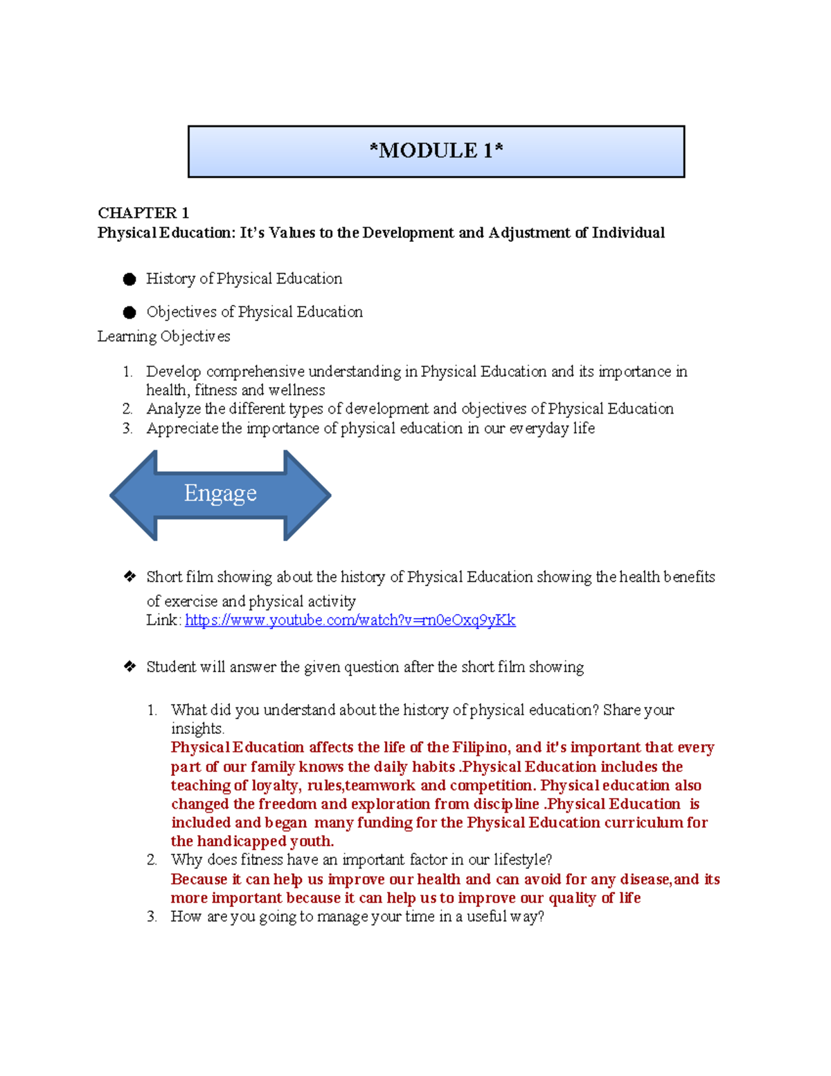 MOVEMENT ENHANCEMENT: PHYSICAL EDUCATION MODULE 1 INSIGHTS - Studocu