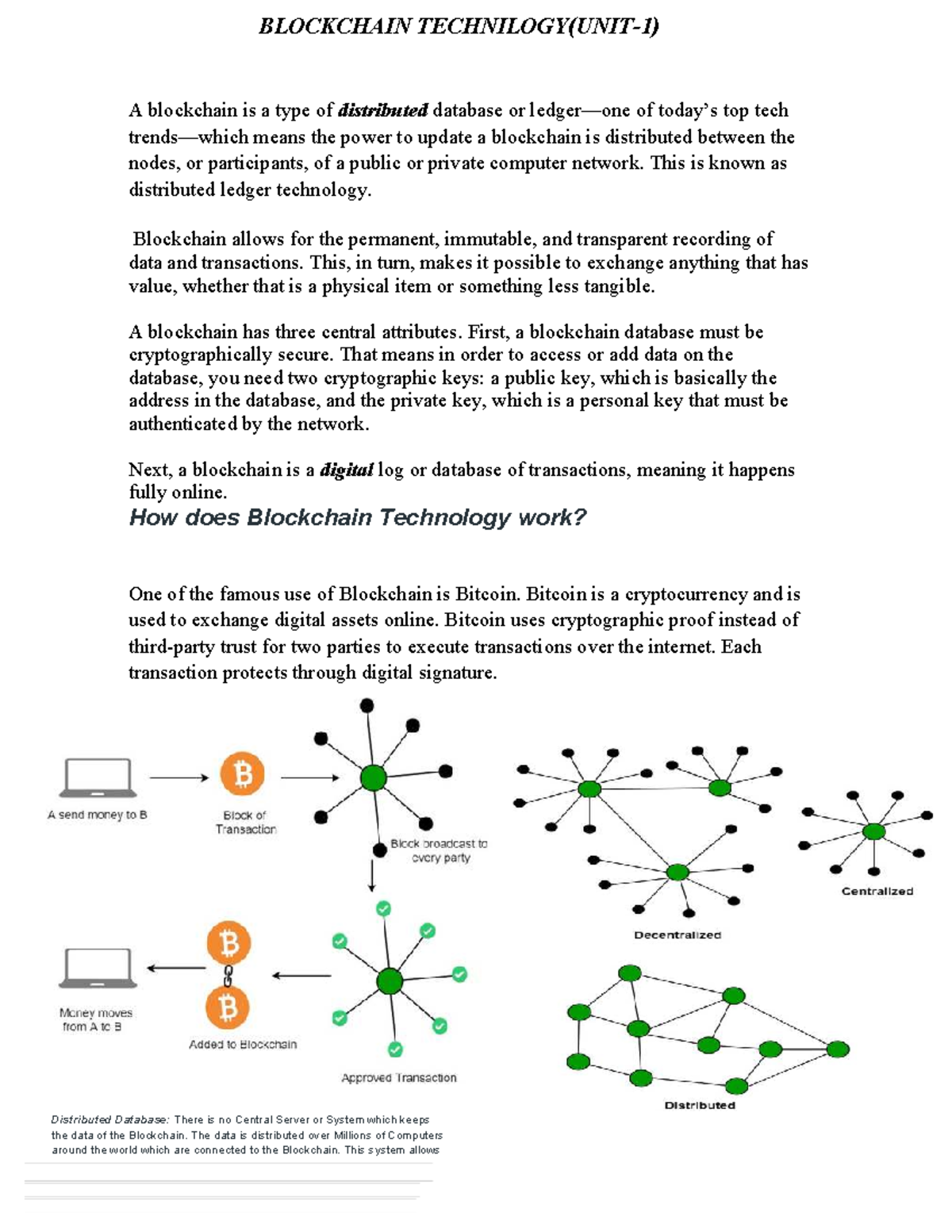 Mod 1: Blockchain Technology Overview and Applications - Studocu
