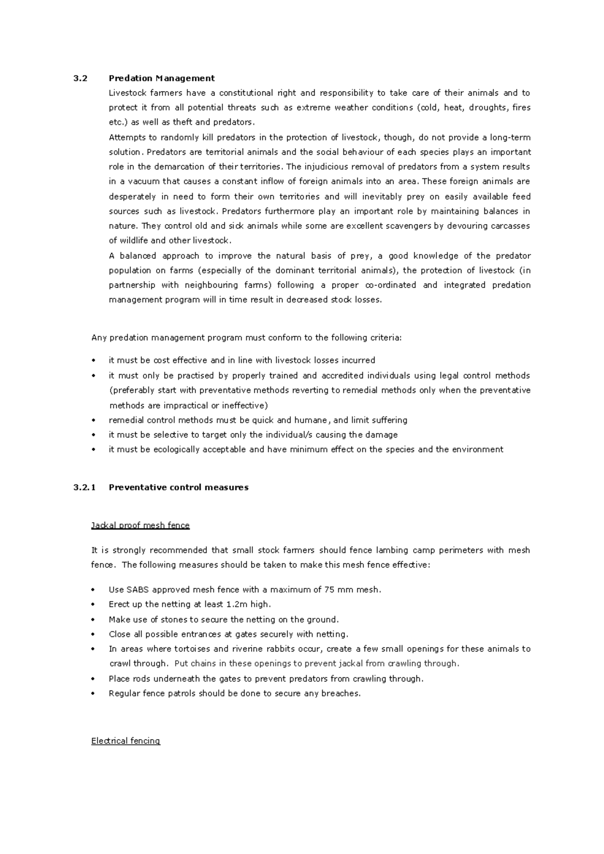 2015 Update: Best Practices in Predation Management for Livestock - Studocu