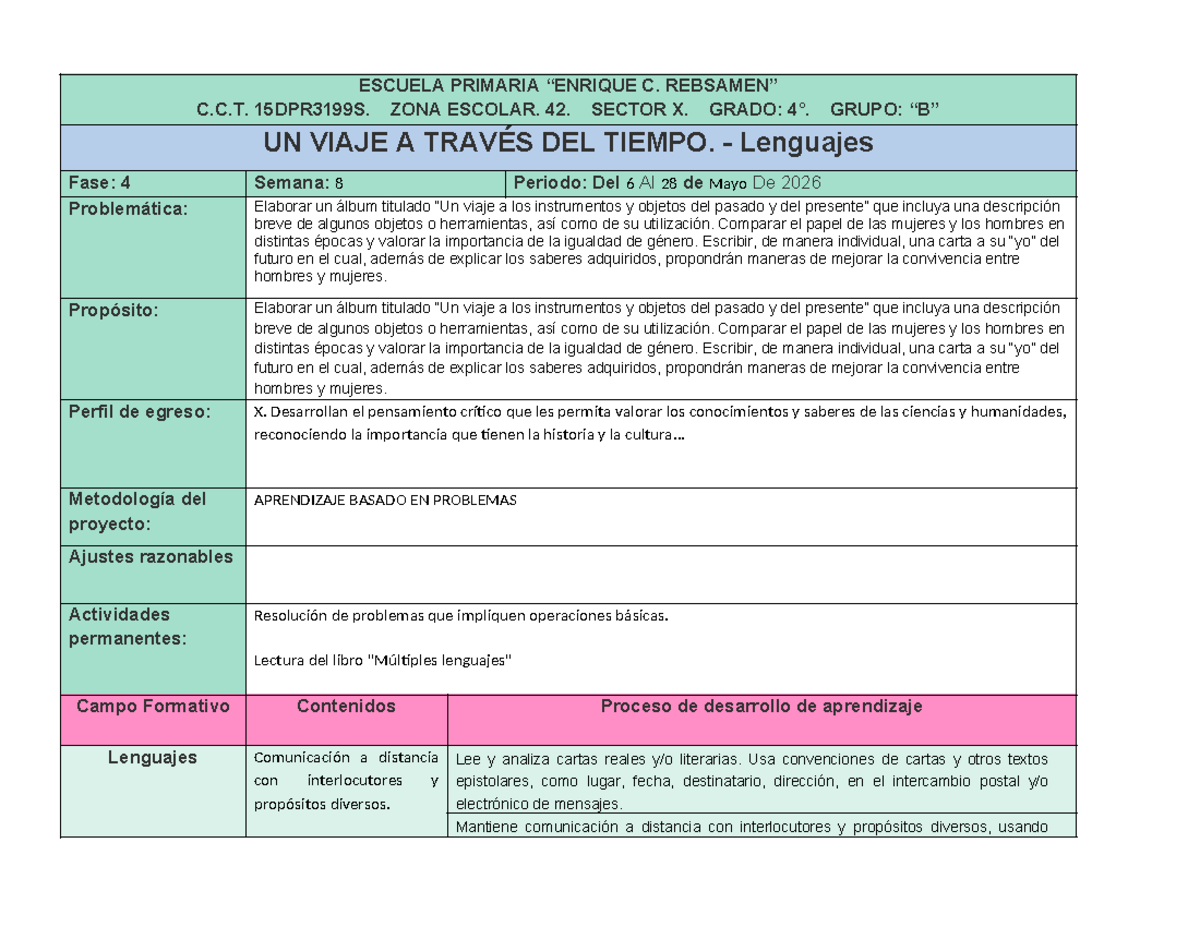Proyecto de Lenguajes Fase 4: Un Viaje a los Instrumentos del Pasado ...