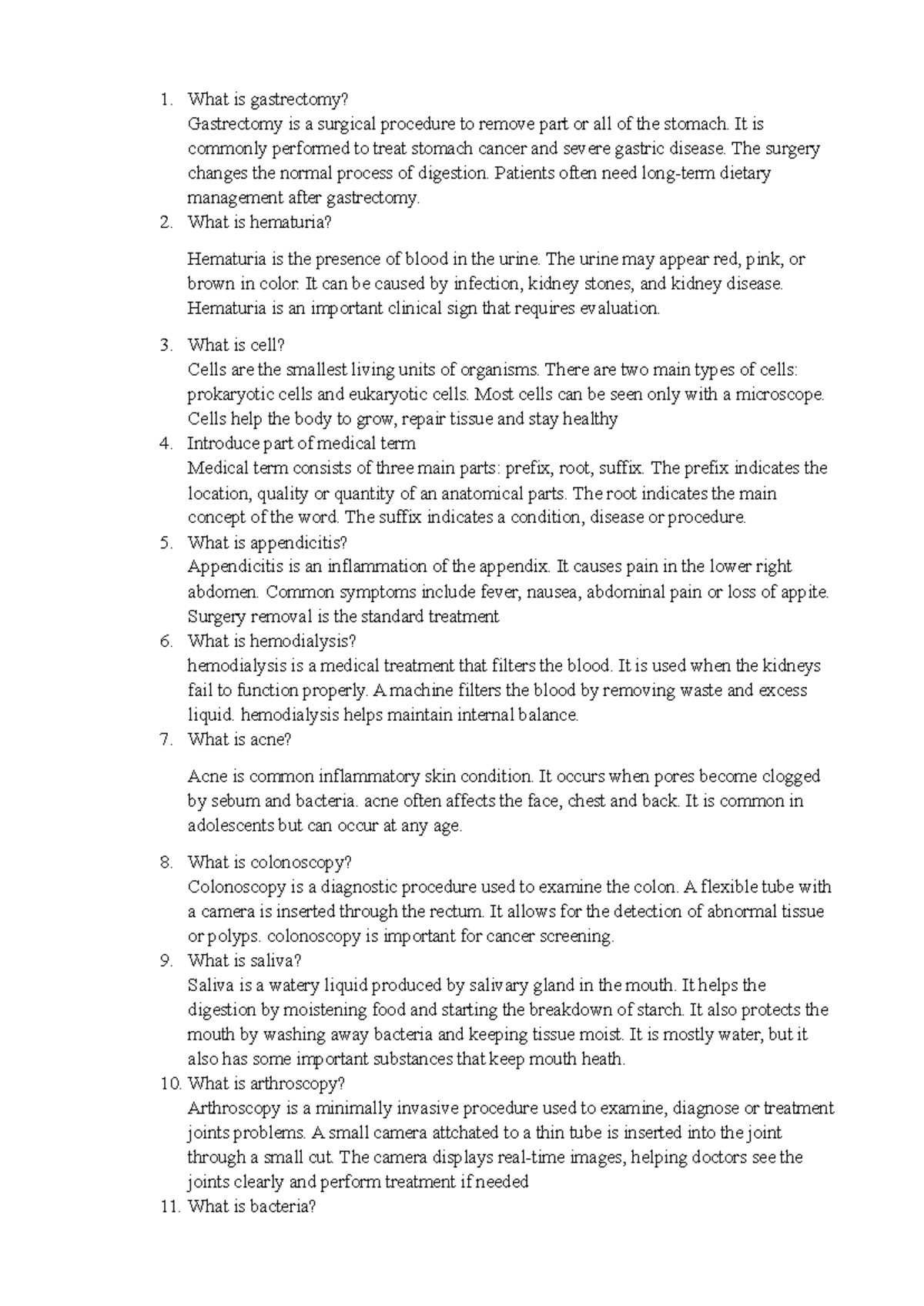 Medical Terminology Overview: Key Concepts and Procedures - Studocu