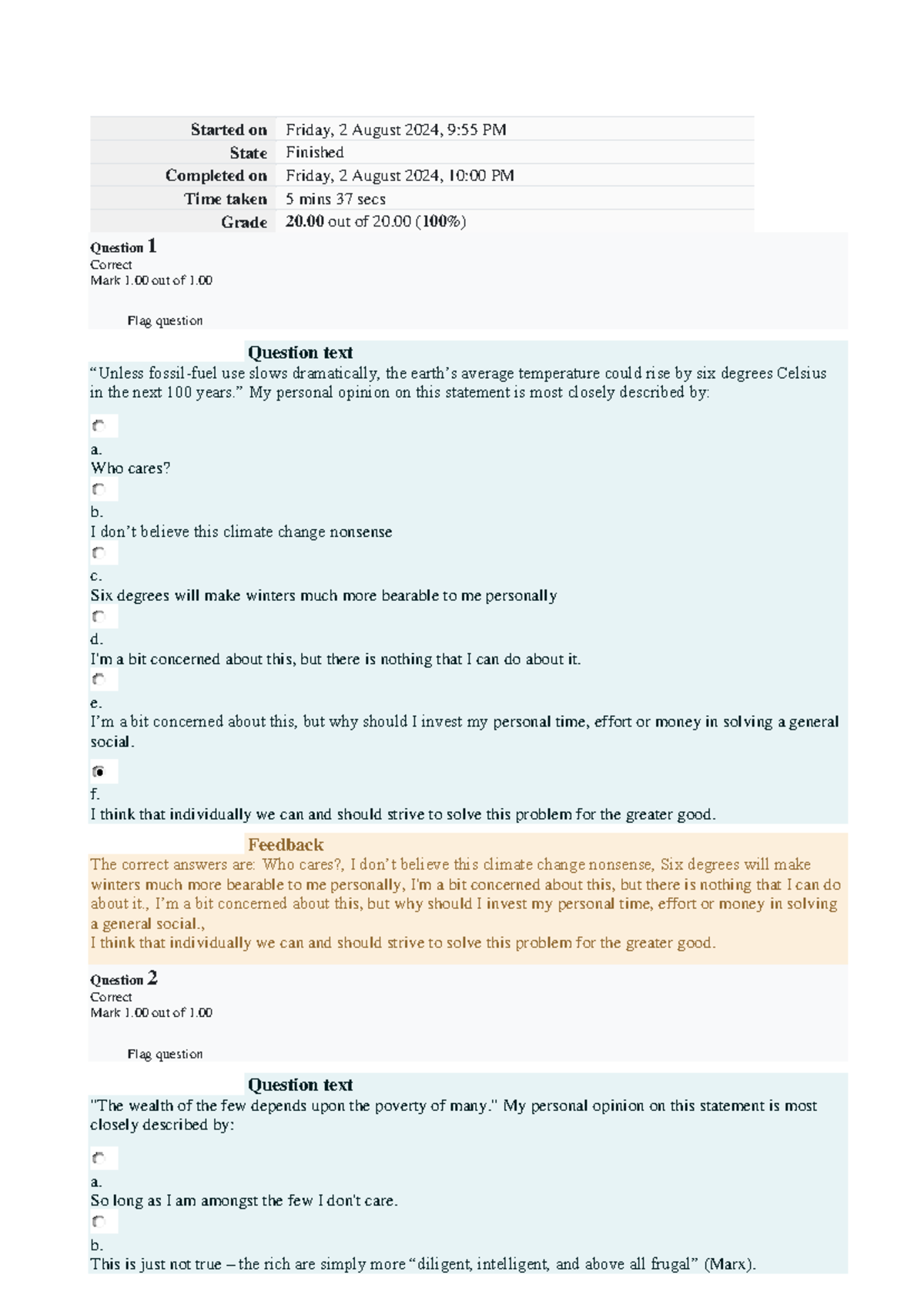 SUS1501 Assignment 1 Semester 2 2024 - Started on Friday, 2 August 2024 ...