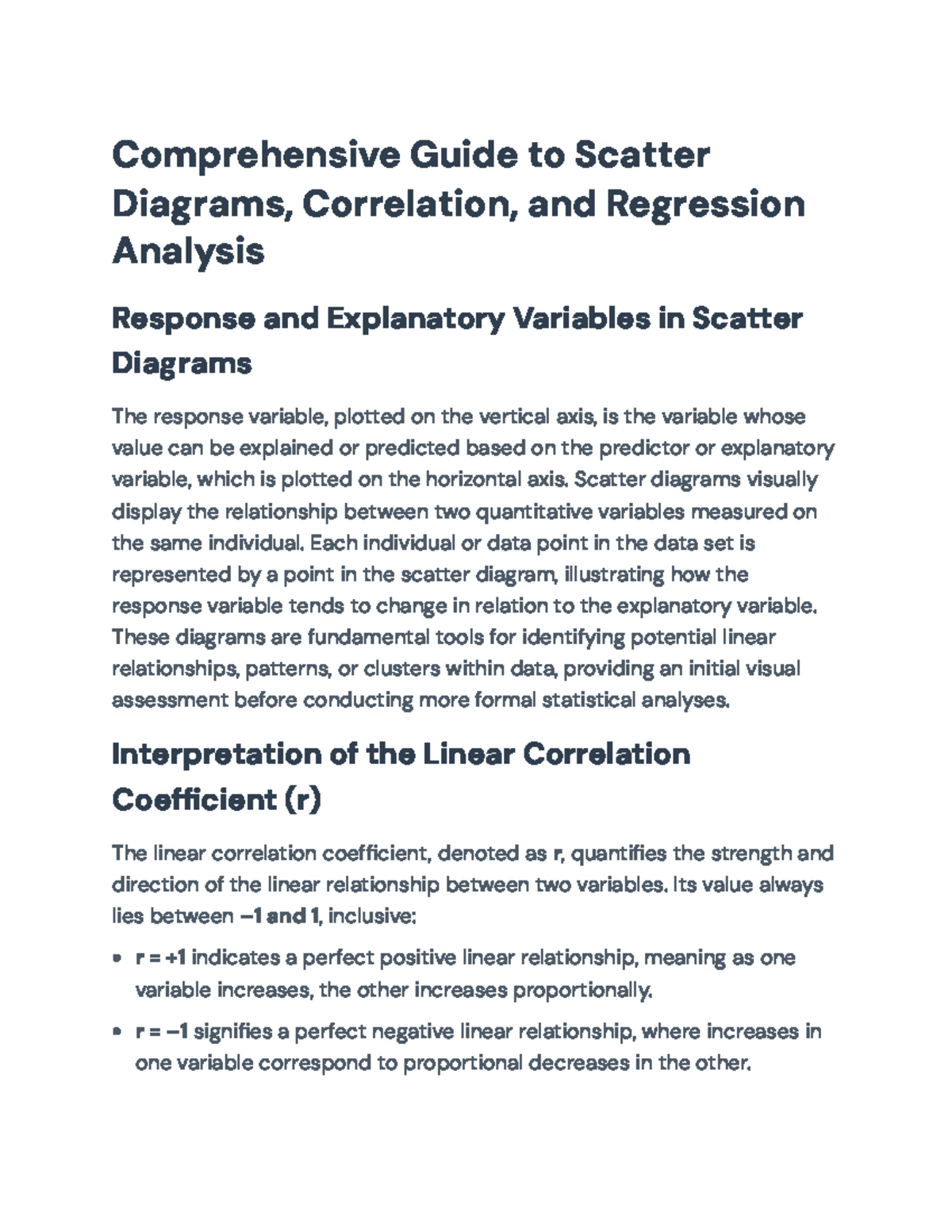 Comprehensive Guide to Scatter Diagrams & Regression Analysis - Studocu