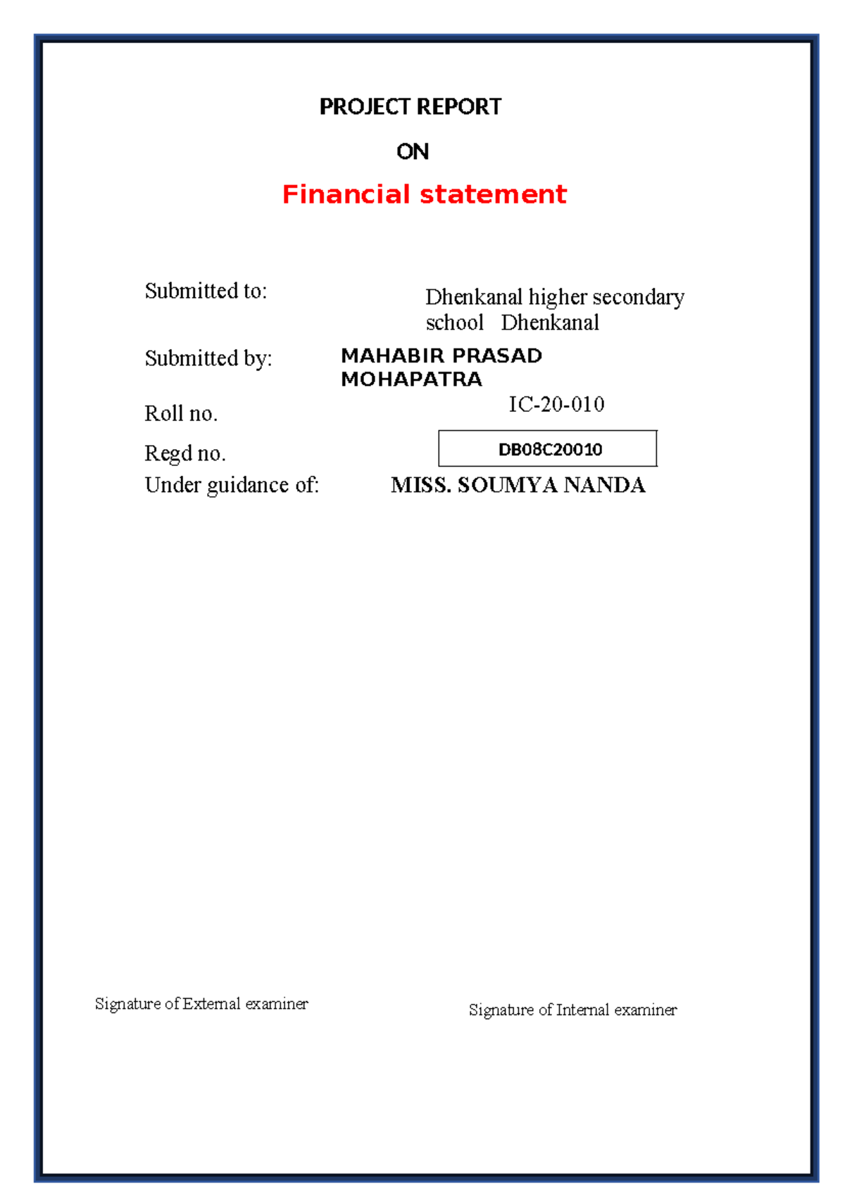 Final Project Report on Financial Accounting (DB08C20010) - Studocu