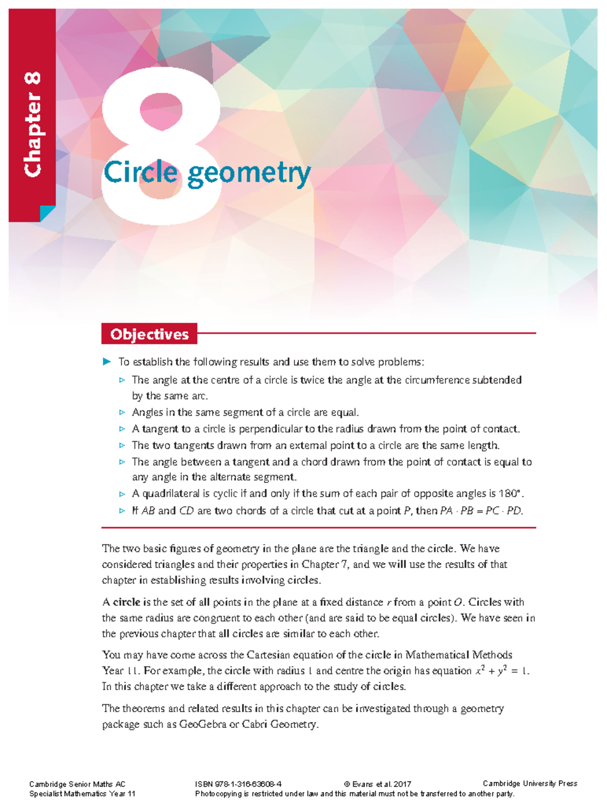 Geometry Chapter 8 - Circle Geometry Year 11 AC Notes - Studocu