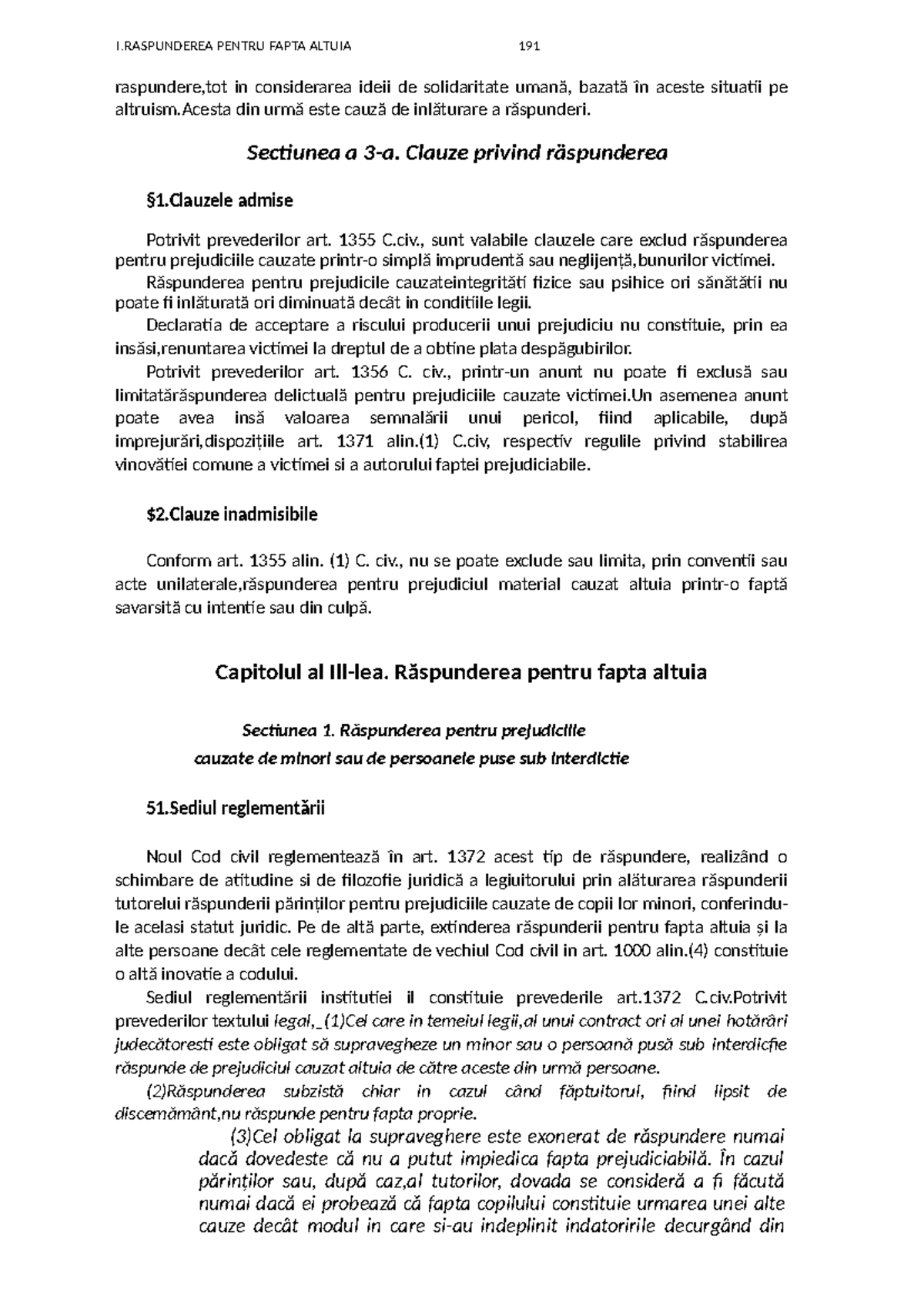 Răspunderea pentru Fapta Altuia - Analiză Detaliată (I.RASPUNDEREA ...