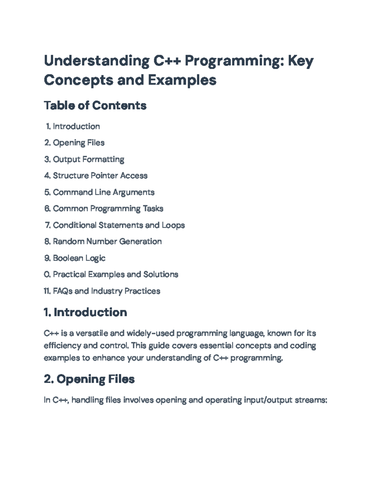 C++ Programming Fundamentals: Key Concepts and Practical Examples ...