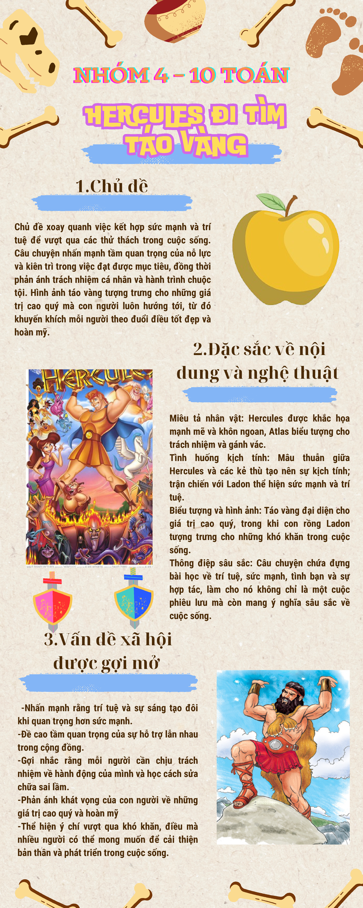 Infographic Nhóm 4 - 10 Toán: Hành Trình Hercules Tìm Táo Vàng - Studocu