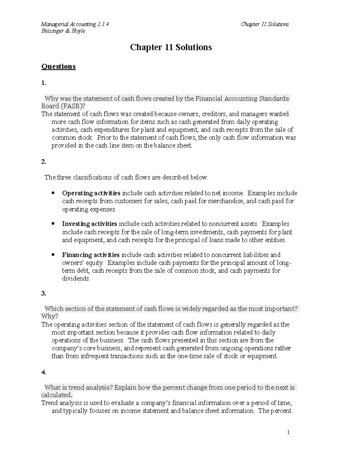 Managerial accounting MBA 620 ch11 homework solutions - Heisinger ...