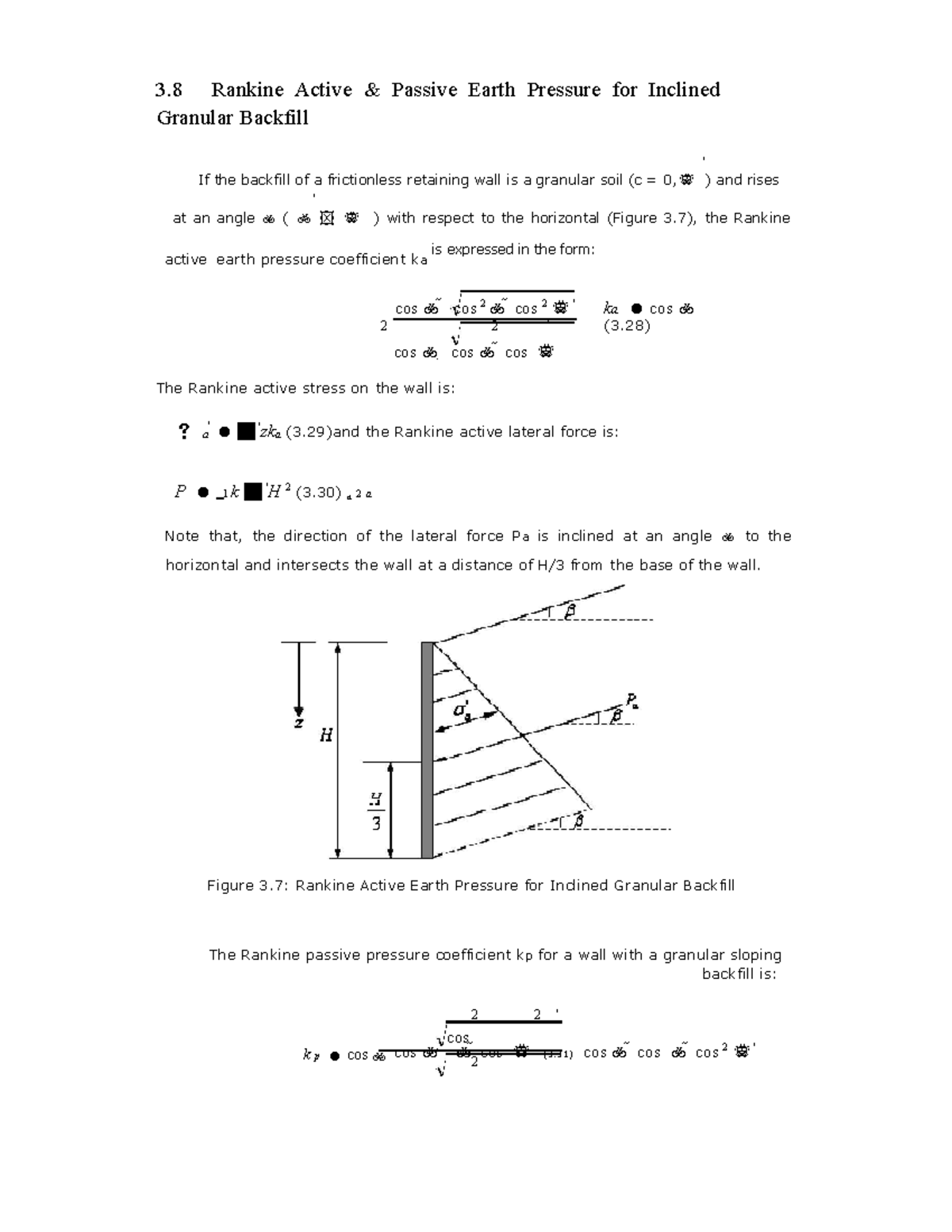 Rankine Earth Pressure Analysis for Inclined Granular Backfill - Studocu