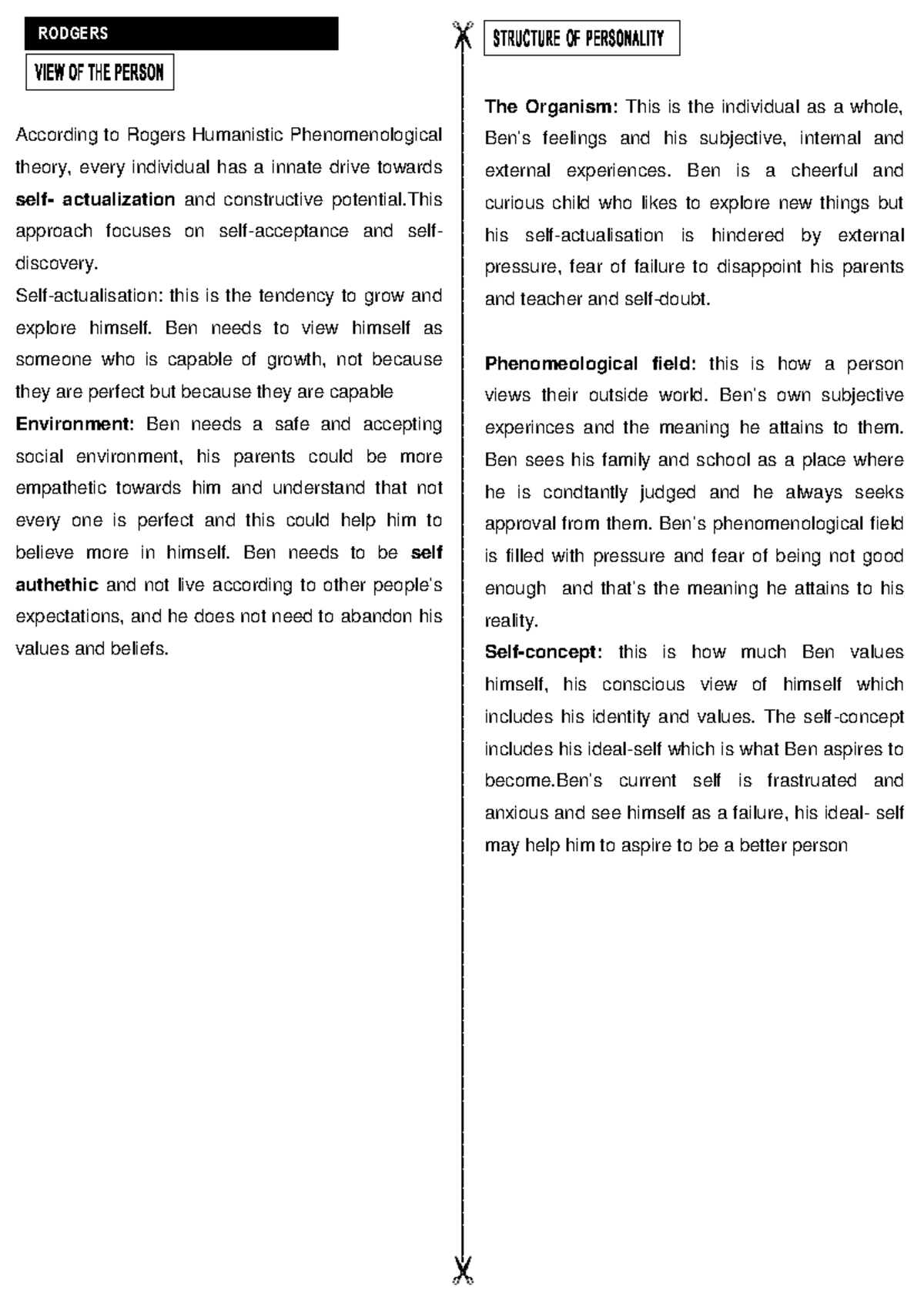 Rodgers Case Study 7: Understanding Ben's Phenomenological Experience ...