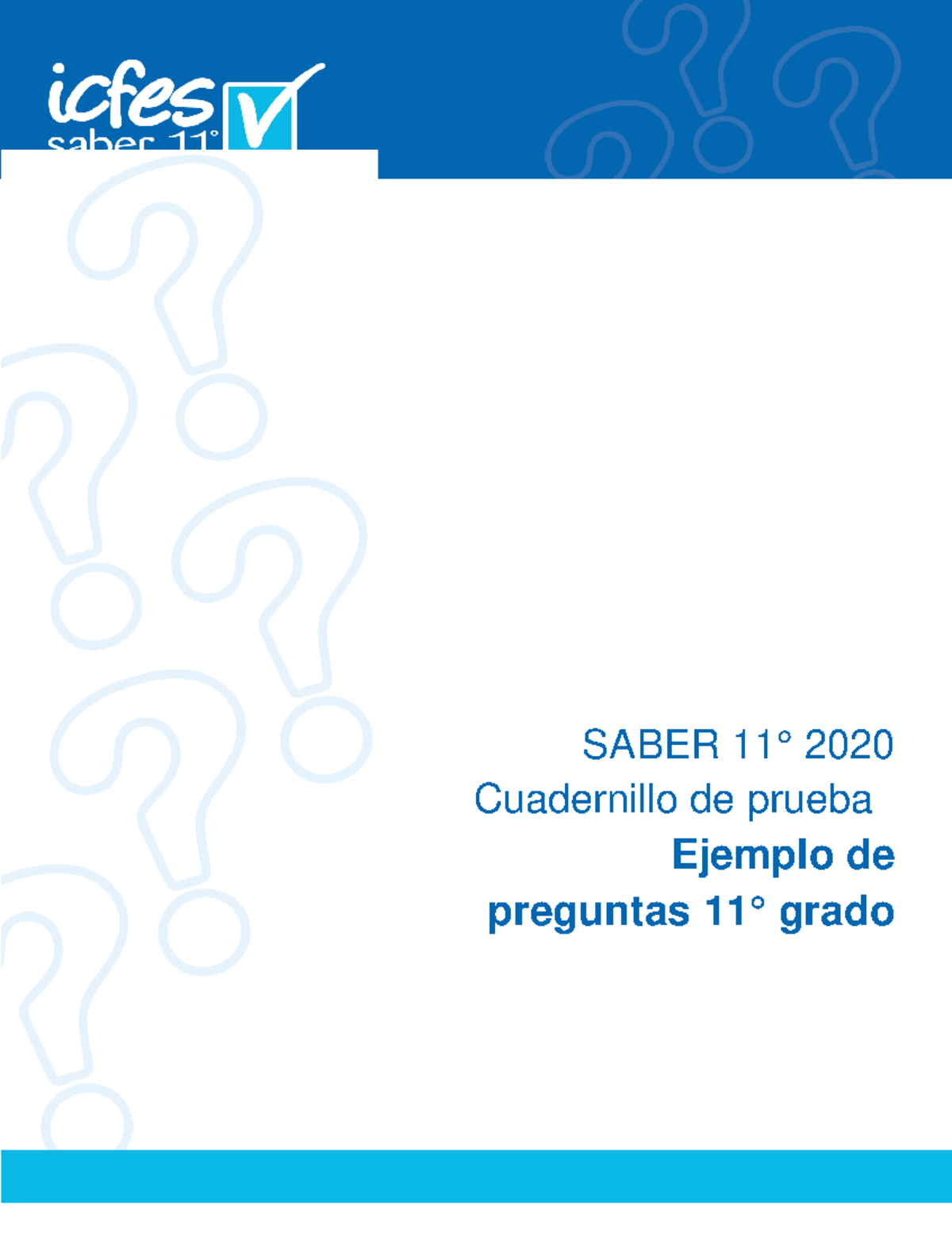 Prueba Saber 11 - Cuadernillo ICFES 2020: Ejercicios y Preguntas - Studocu