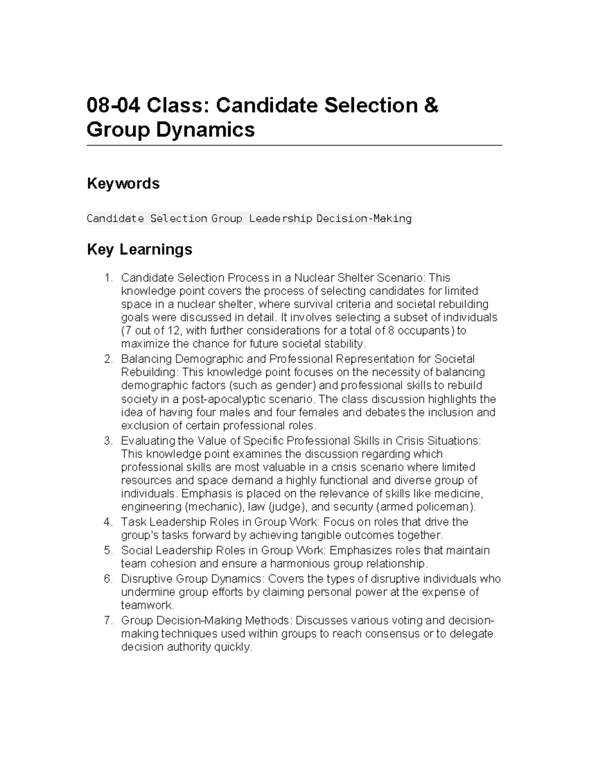 08-04 Candidate Selection & Group Dynamics: Key Insights and Strategies ...