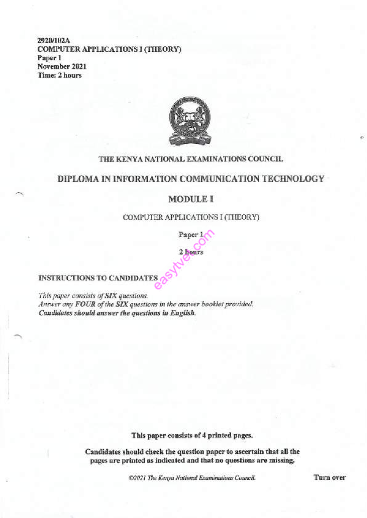 COMP COMPUTER APPLICATIONS 1 (THEORY) Paper 1 Quiz Notes - Nov 2021 ...