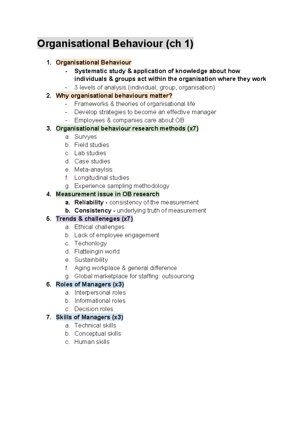 MGMT2004: Organisational Behaviour Chapter 1 Overview and Insights ...