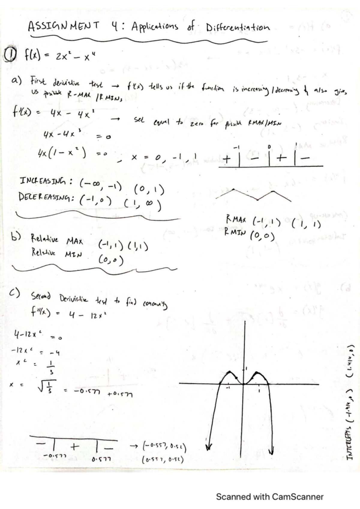 Assignment 4 - Notes. - ASSIGNMENT 4 : Applications of Differentiation ...