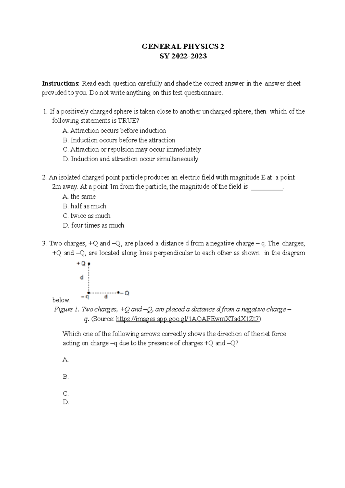 General Physics 2 - SY 2022 Reviewer for Test Preparation - Studocu