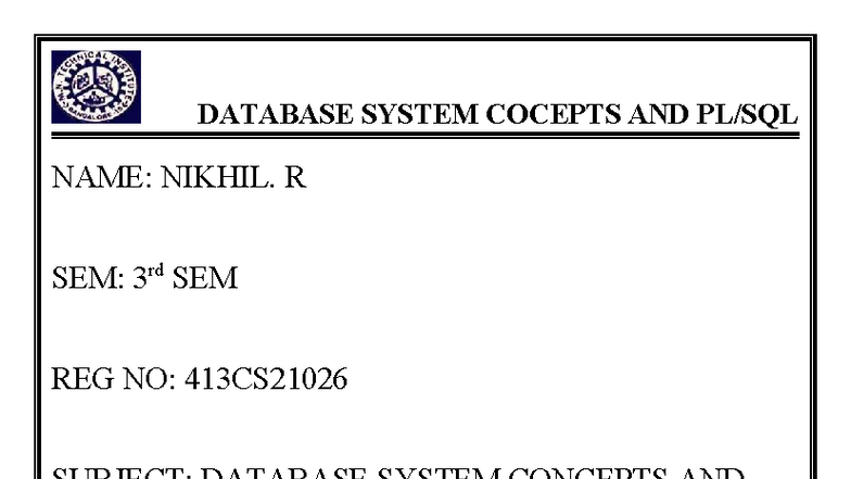 DATABASE SYSTEM CONCEPTS: SQL Optimizer & Optimization Techniques - Studocu