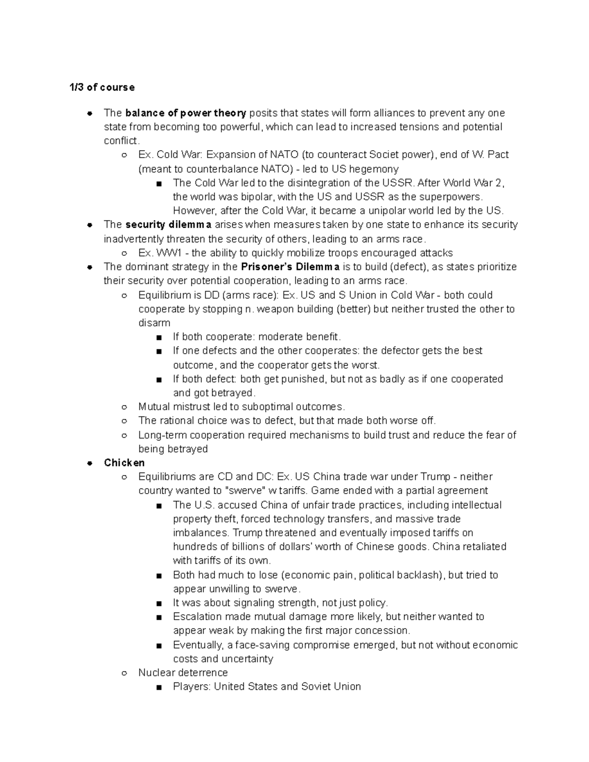 POLI 260 Final Exam Study Guide: Power Dynamics & Global Issues - Studocu