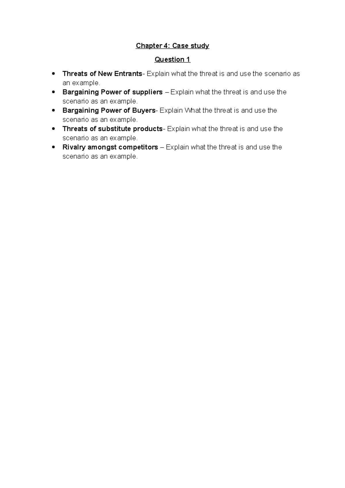 Chapter 4 Exam technique - Chapter 4: Case study Question 1 Threats of ...
